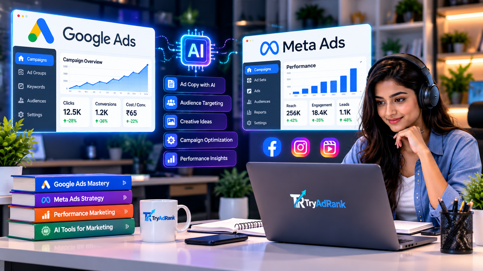 Watch the TryAdRank Google Ads and Meta Ads course intro video